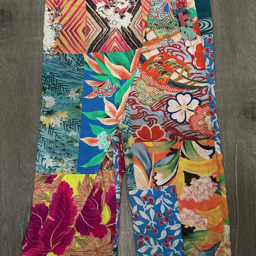 Johnny Was Multicolor Patchwork Wide Leg Pants - image 1